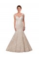Chapel Train White Cap Sleeves Mermaid Wedding Dress Leeds