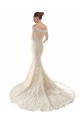 Chapel Train Ivory & Champagne Long Sleeves Mermaid Wedding Dress Leeds