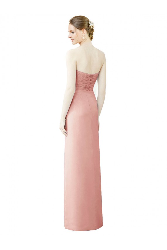 Long Bliss Pink Sleeveless A-Line High Low Bridesmaid Dress Leeds