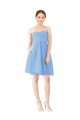 Knee Length Periwinkle Sleeveless A-Line Open Back Bridesmaid Dress Leeds