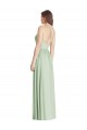 Long Sage Sleeveless A-Line Open Back Semi Formal Evening Dress / Bridesmaid Dress Leeds