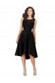 Midi Length Black Sleeveless A-Line Satin & Lace High Low Bridesmaid Dress Leeds