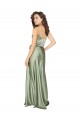 Long Smoke Green Sleeveless A-Line V-Back Formal Evening Gown / Bridesmaid Dress Leeds