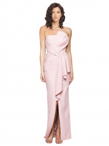 Long Pink Sleeveless Sheath Low Back Formal Evening Gown / Prom Dress / Bridesmaid Dress Leeds