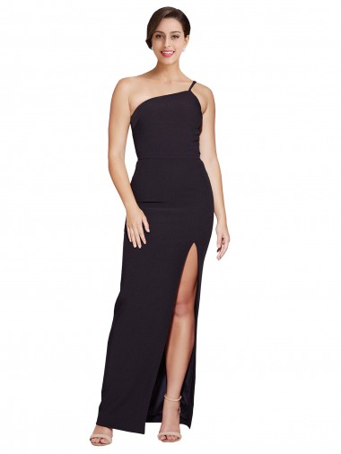 Long Black Sleeveless Sheath Side Slit Formal Evening Gown / Prom Dress / Bridesmaid Dress Leeds