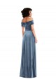 Long Dusty Blue Sleeveless A-Line Semi Formal Evening Dress / Prom Dress / Bridesmaid Dress Leeds