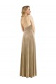 Long Champagne Sleeveless A-Line Open Back Semi Formal Evening Dress / Prom Dress / Bridesmaid Dress Leeds