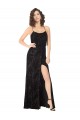 Long Black Sleeveless A-Line Open Back Skirt Slit Bridesmaid Dress Leeds